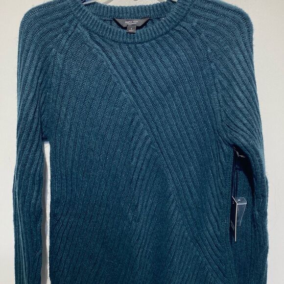 Simply Vera Vera Wang Women's Lost Lagoon Asymmetric Tunic Sweater Small NWT - Picture 3 of 8